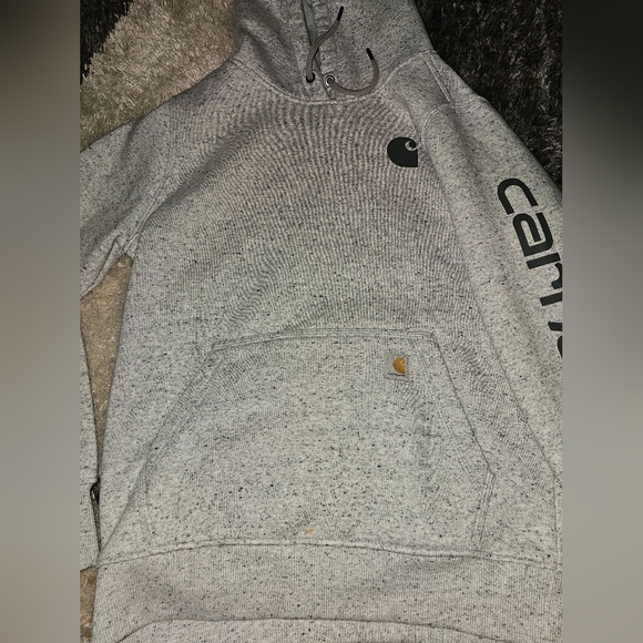 Carhartt Gray Hoodie with Logo Womens Size Small - Picture 2 of 9